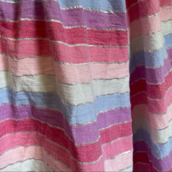 J.Crew Peasant Top in Metallic Pastel Stripe - Picture 4 of 5